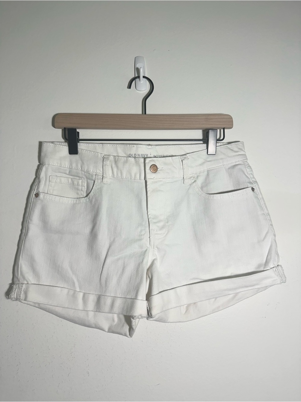 Old Navy White Cuffed Denim Shorts
